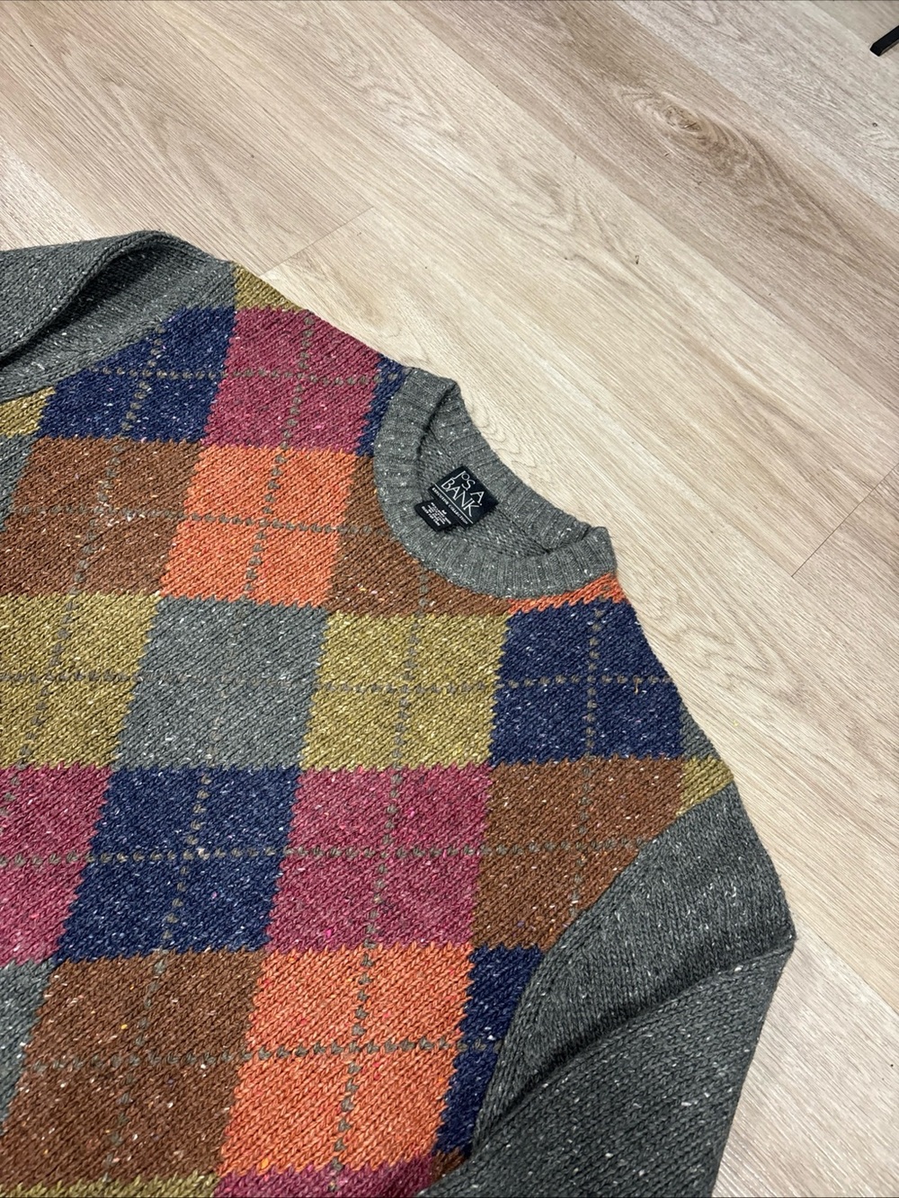 Vintage Jos A Bank Exclusive Collection Lambs wool Argyle Sweater Men's Size M